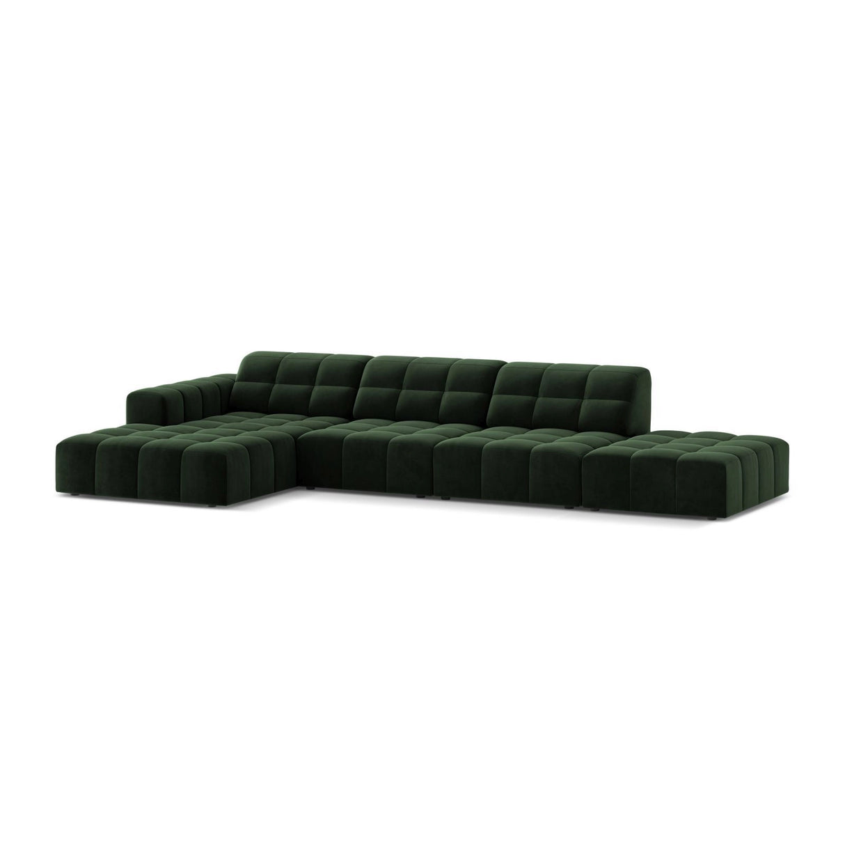 Chicago 5-Sitzer Ecksofa, Linke Seite, aus Samt in Flaschengrün (Venus 2940), 348x167 cm von Cosmopolitan Design – Bild 3