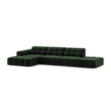 Chicago 5-Sitzer Ecksofa, Linke Seite, aus Samt in Flaschengrün (Venus 2940), 348x167 cm von Cosmopolitan Design – Bild 3