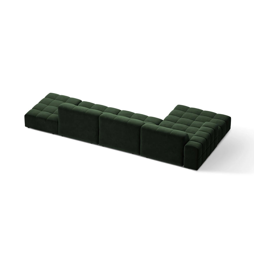 Chicago 5-Sitzer Ecksofa, Linke Seite, aus Samt in Flaschengrün (Venus 2940), 348x167 cm von Cosmopolitan Design – Bild 4