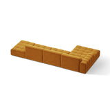 Chicago 5-Sitzer Ecksofa, Linke Seite, aus Samt in Gelb (Venus 2917), 348x167 cm von Cosmopolitan Design – Bild 4