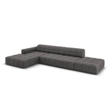 Chicago 5-Sitzer Ecksofa, Linke Seite, aus Samt in Grau (Bluvel 14), 341x166x70 cm von Cosmopolitan Design – Bild 4