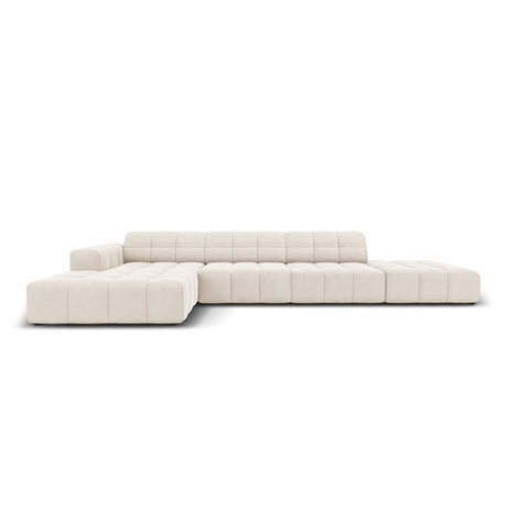 Chicago 5-Sitzer Ecksofa, Linke Seite, aus Samt in Hellbeige (Bluvel 22), 341x166x70 cm von Cosmopolitan Design – Bild 1