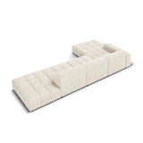 Chicago 5-Sitzer Ecksofa, Linke Seite, aus Samt in Hellbeige (Bluvel 22), 341x166x70 cm von Cosmopolitan Design – Bild 5