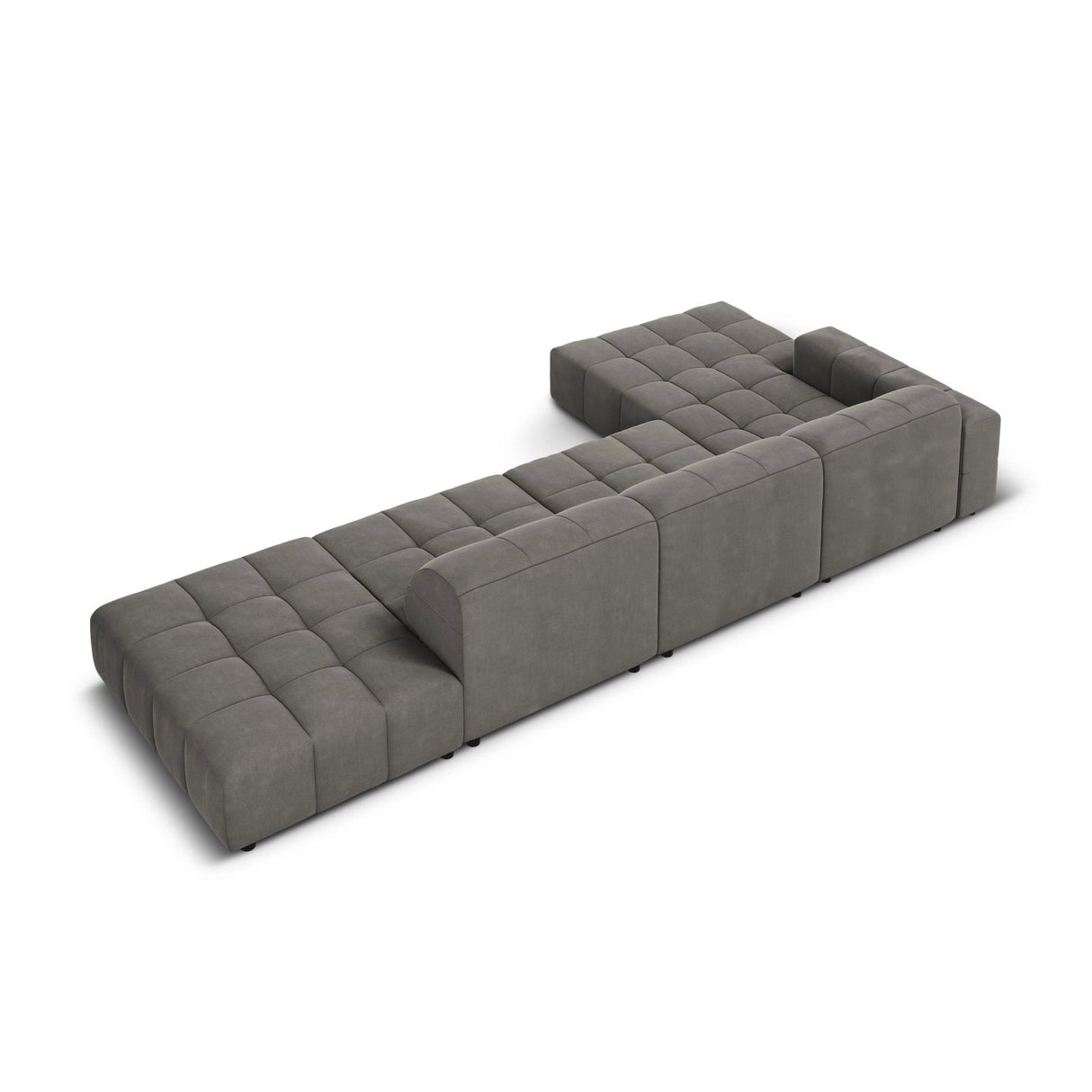 Chicago 5-Sitzer Ecksofa, Linke Seite, aus Samt in Hellgrau (Bluvel 13), 341x166x70 cm von Cosmopolitan Design – Bild 5