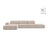 Chicago 5-Sitzer Ecksofa, Linke Seite, aus Samt in Leichtes Beige (Venus 2927), 348x167 cm von Cosmopolitan Design – Bild 1