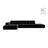 Chicago 5-Sitzer Ecksofa, Linke Seite, aus Samt in Schwarz (Venus 2923), 348x167 cm von Cosmopolitan Design – Bild 1