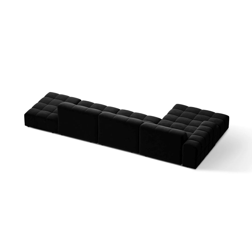 Chicago 5-Sitzer Ecksofa, Linke Seite, aus Samt in Schwarz (Venus 2923), 348x167 cm von Cosmopolitan Design – Bild 4