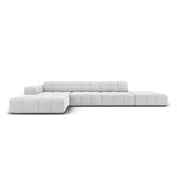 Chicago 5-Sitzer Ecksofa, Linke Seite, aus Samt in Silber (Bluvel 03), 341x166x70 cm von Cosmopolitan Design – Bild 1