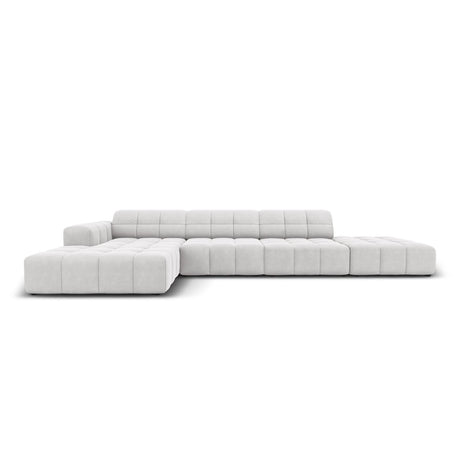 Chicago 5-Sitzer Ecksofa, Linke Seite, aus Samt in Silber (Bluvel 03), 341x166x70 cm von Cosmopolitan Design – Bild 1