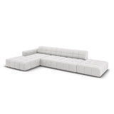 Chicago 5-Sitzer Ecksofa, Linke Seite, aus Samt in Silber (Bluvel 03), 341x166x70 cm von Cosmopolitan Design – Bild 4