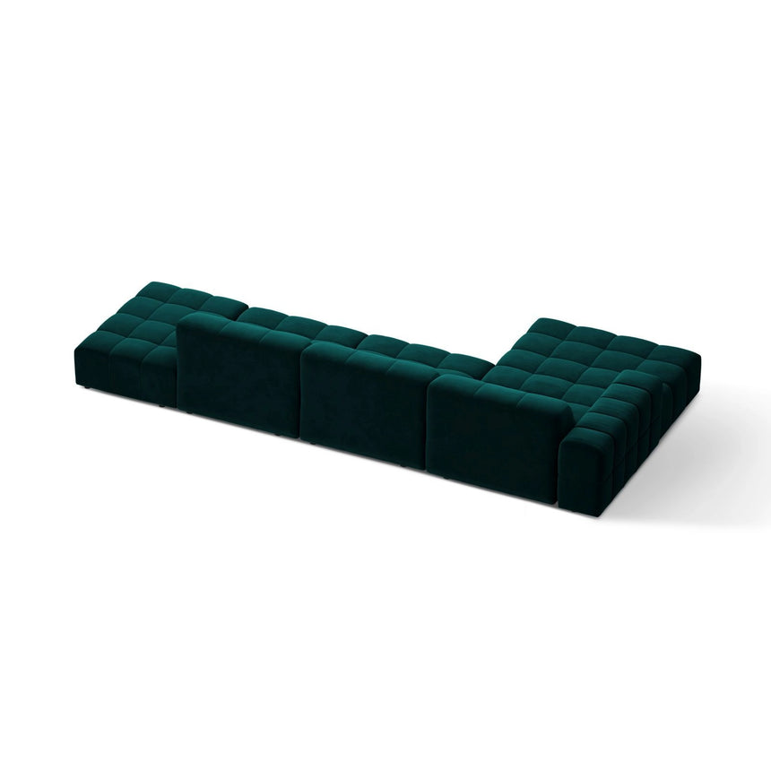 Chicago 5-Sitzer Ecksofa, Linke Seite, aus Samt in Tiefes Petrol (Venus 2911), 348x167 cm von Cosmopolitan Design – Bild 4