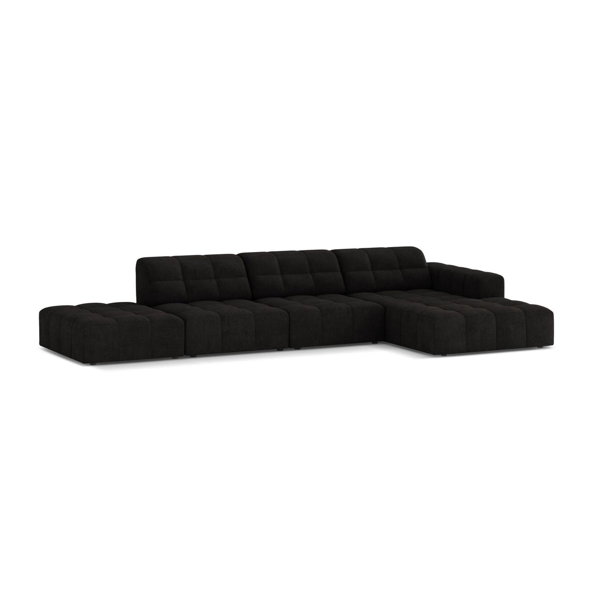 Chicago 5-Sitzer Ecksofa, Rechte Seite, aus Chenille in Anthrazit (Eden 21 Black), 348x167 cm von Cosmopolitan Design – Bild 3