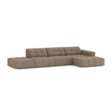 Chicago 5-Sitzer Ecksofa, Rechte Seite, aus Chenille in Dunkelbeige (Eden 4 Beige), 348x167 cm von Cosmopolitan Design – Bild 3