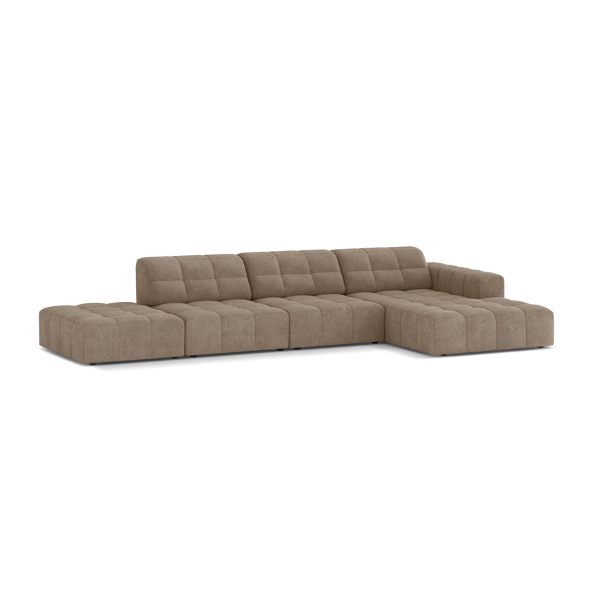 Chicago 5-Sitzer Ecksofa, Rechte Seite, aus Chenille in Dunkelbeige (Eden 4 Beige), 348x167 cm von Cosmopolitan Design – Bild 3