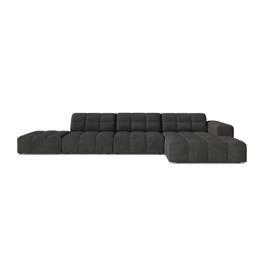 Chicago 5-Sitzer Ecksofa, Rechte Seite, aus Chenille in Dunkelgrau (Eden 20 Graphite), 348x167 cm von Cosmopolitan Design – Bild 1