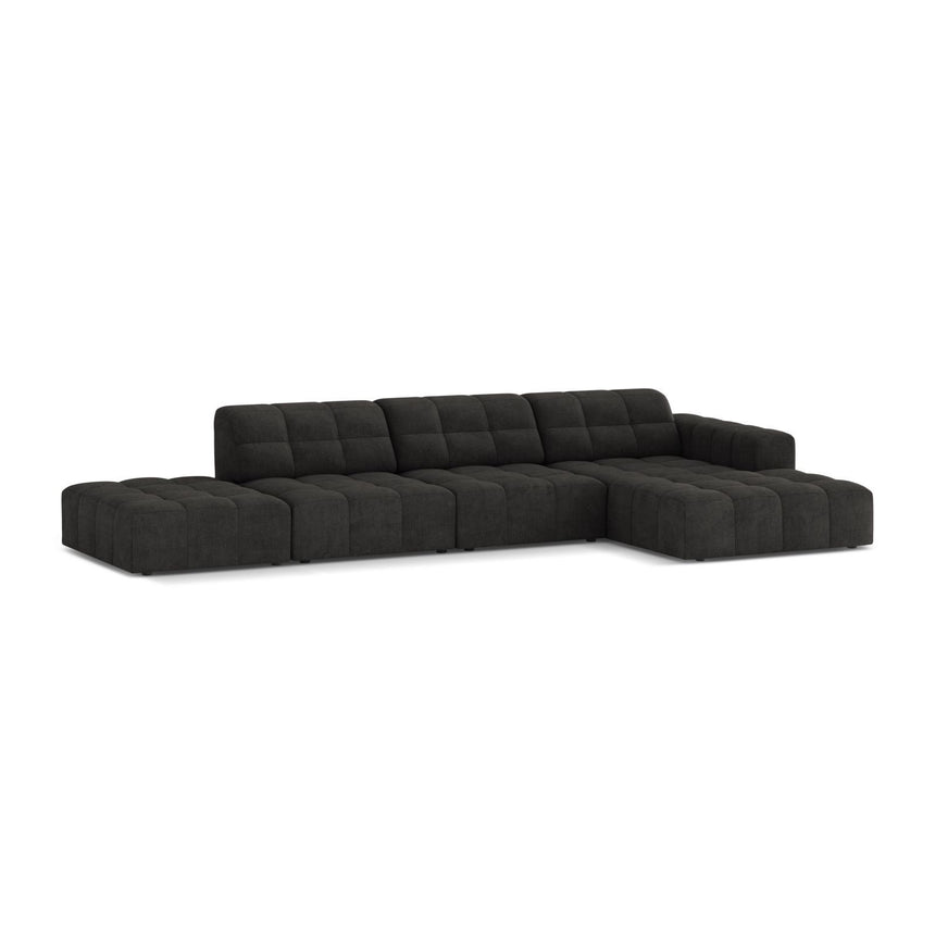 Chicago 5-Sitzer Ecksofa, Rechte Seite, aus Chenille in Dunkelgrau (Eden 20 Graphite), 348x167 cm von Cosmopolitan Design – Bild 3