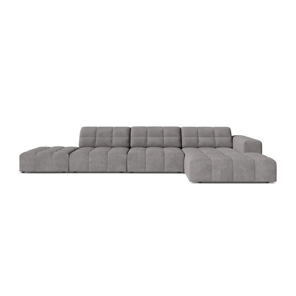 Chicago 5-Sitzer Ecksofa, Rechte Seite, aus Chenille in Hellgrau (Eden 18 Grey), 348x167 cm von Cosmopolitan Design – Bild 1