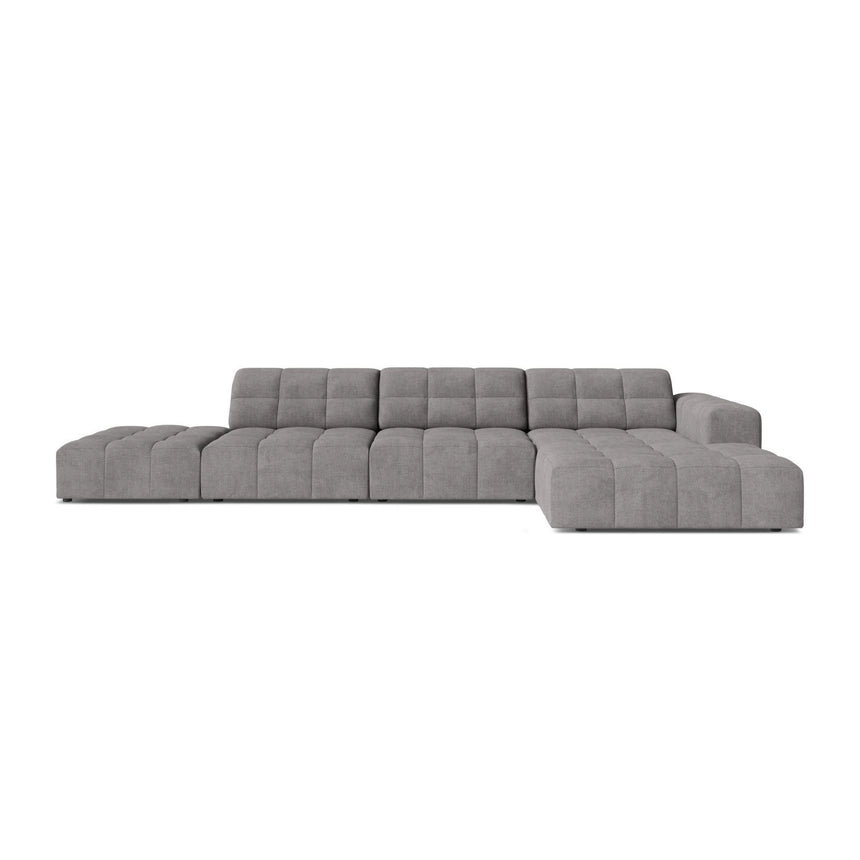 Chicago 5-Sitzer Ecksofa, Rechte Seite, aus Chenille in Hellgrau (Eden 18 Grey), 348x167 cm von Cosmopolitan Design – Bild 1