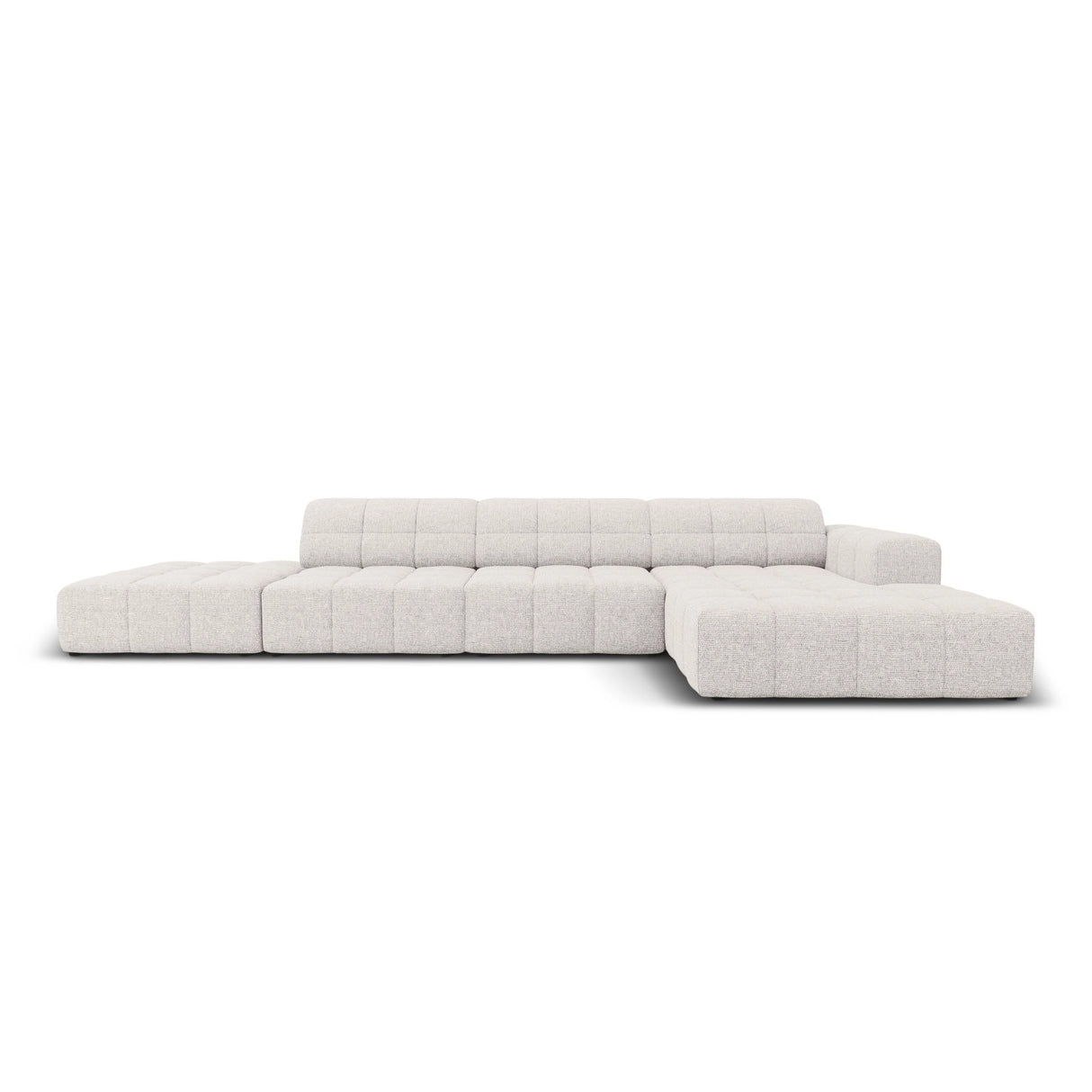 Chicago 5-Sitzer Ecksofa, Rechte Seite, aus Chenille in Hellgrau (Haga 06), 341x166x70 cm von Cosmopolitan Design – Bild 1