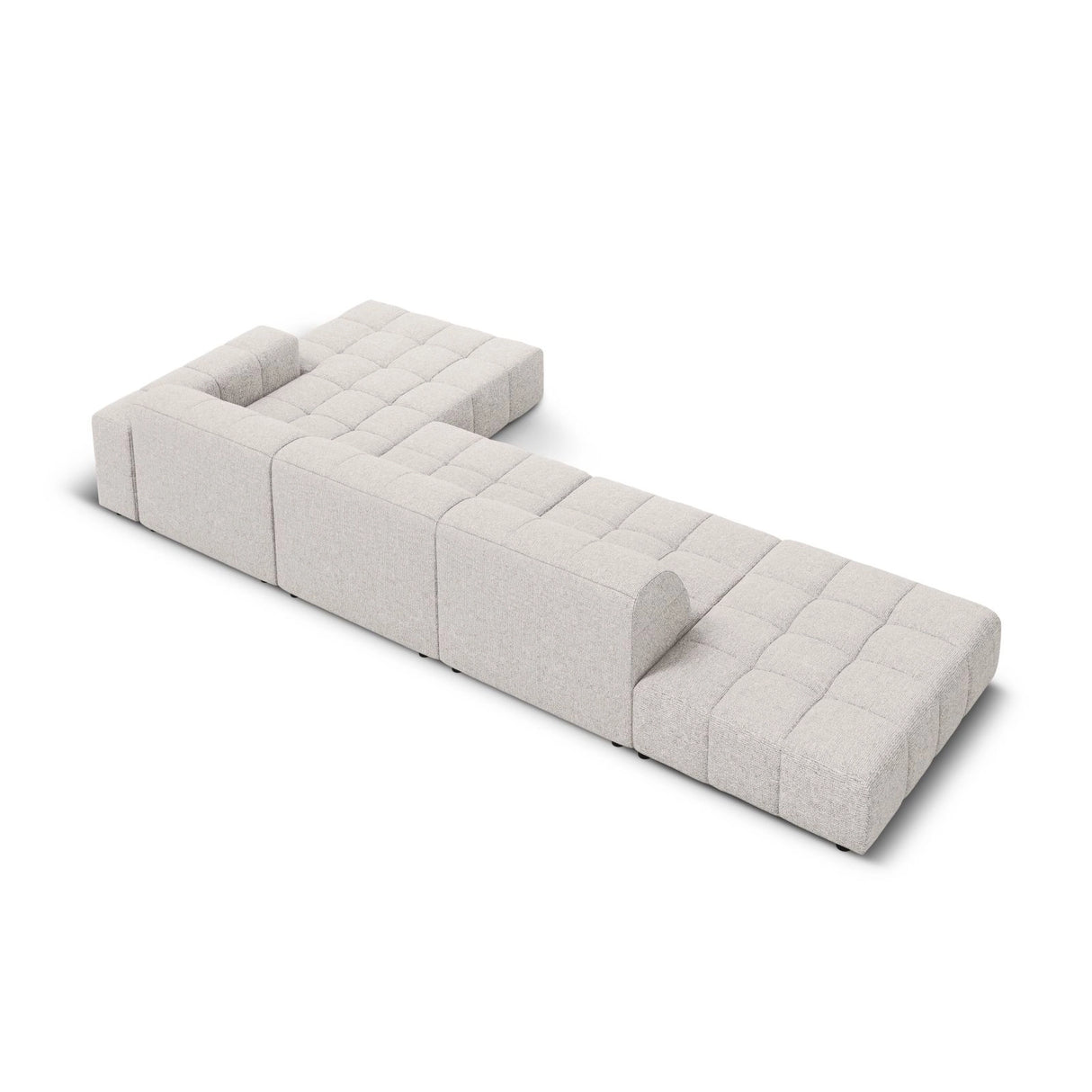 Chicago 5-Sitzer Ecksofa, Rechte Seite, aus Chenille in Hellgrau (Haga 06), 341x166x70 cm von Cosmopolitan Design – Bild 5