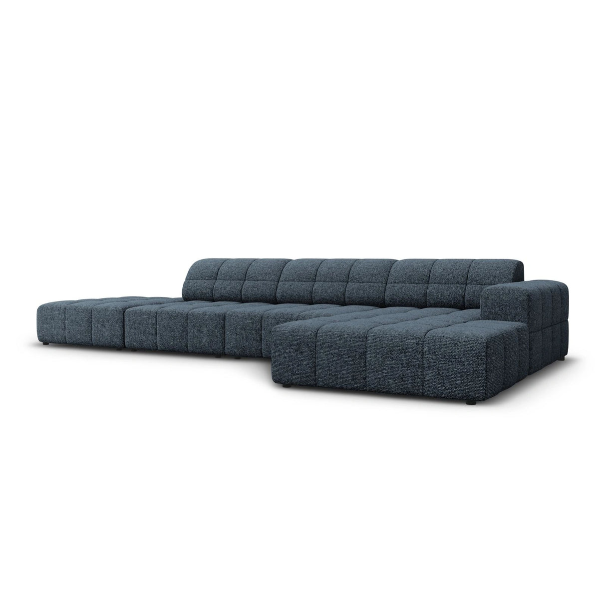 Chicago 5-Sitzer Ecksofa, Rechte Seite, aus Chenille in Königsblau (Haga 86), 341x166x70 cm von Cosmopolitan Design – Bild 3