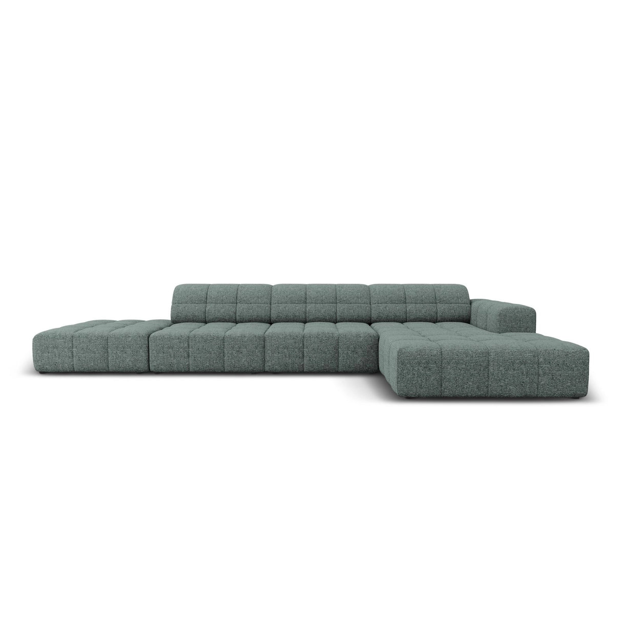 Chicago 5-Sitzer Ecksofa, Rechte Seite, aus Chenille in Petrol (Haga 78), 341x166x70 cm von Cosmopolitan Design – Bild 1