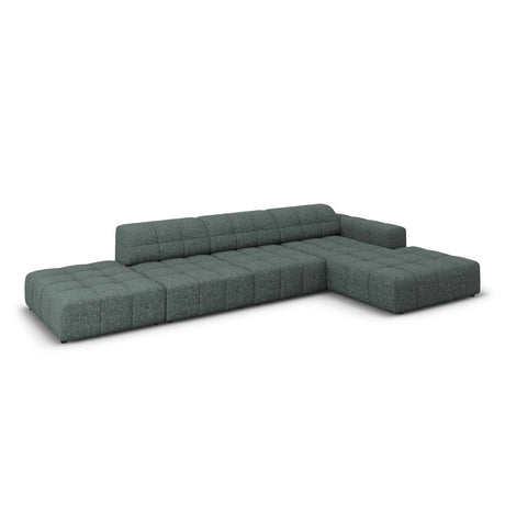Chicago 5-Sitzer Ecksofa, Rechte Seite, aus Chenille in Petrol (Haga 78), 341x166x70 cm von Cosmopolitan Design – Bild 4