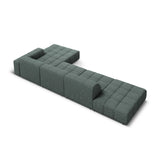 Chicago 5-Sitzer Ecksofa, Rechte Seite, aus Chenille in Petrol (Haga 78), 341x166x70 cm von Cosmopolitan Design – Bild 5