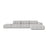 Chicago 5-Sitzer Ecksofa, Rechte Seite, aus Chenille in Silber (Eden 17 Silver), 348x167 cm von Cosmopolitan Design – Bild 1