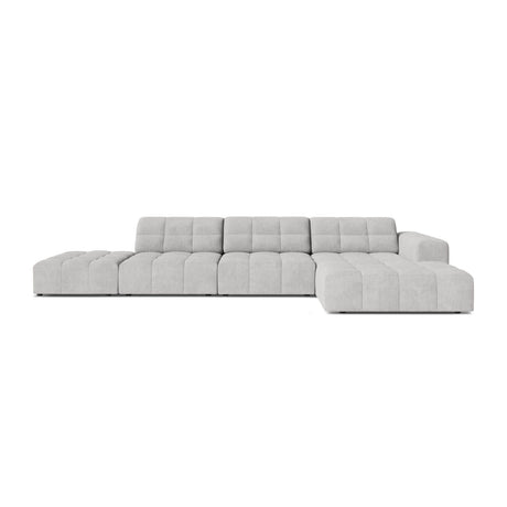 Chicago 5-Sitzer Ecksofa, Rechte Seite, aus Chenille in Silber (Eden 17 Silver), 348x167 cm von Cosmopolitan Design – Bild 1