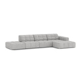 Chicago 5-Sitzer Ecksofa, Rechte Seite, aus Chenille in Silber (Eden 17 Silver), 348x167 cm von Cosmopolitan Design – Bild 3