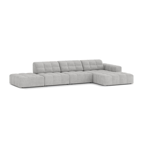 Chicago 5-Sitzer Ecksofa, Rechte Seite, aus Chenille in Silber (Eden 17 Silver), 348x167 cm von Cosmopolitan Design – Bild 3