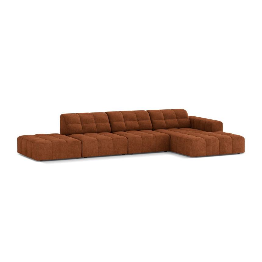Chicago 5-Sitzer Ecksofa, Rechte Seite, aus Chenille in Ziegel (Eden 10 Terra), 348x167 cm von Cosmopolitan Design – Bild 3