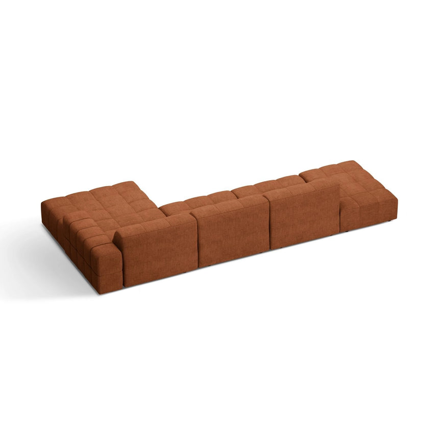 Chicago 5-Sitzer Ecksofa, Rechte Seite, aus Chenille in Ziegel (Eden 10 Terra), 348x167 cm von Cosmopolitan Design – Bild 4