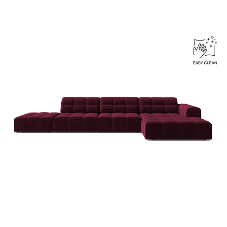 Chicago 5-Sitzer Ecksofa, Rechte Seite, aus Samt in Burgund (Venus 2932), 348x167 cm von Cosmopolitan Design – Bild 1