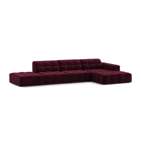 Chicago 5-Sitzer Ecksofa, Rechte Seite, aus Samt in Burgund (Venus 2932), 348x167 cm von Cosmopolitan Design – Bild 3