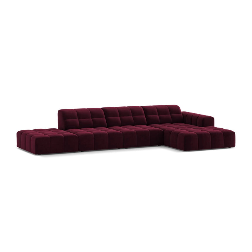 Chicago 5-Sitzer Ecksofa, Rechte Seite, aus Samt in Burgund (Venus 2932), 348x167 cm von Cosmopolitan Design – Bild 3