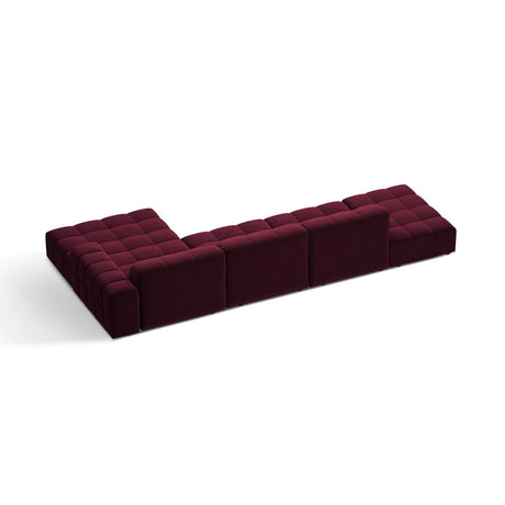 Chicago 5-Sitzer Ecksofa, Rechte Seite, aus Samt in Burgund (Venus 2932), 348x167 cm von Cosmopolitan Design – Bild 4
