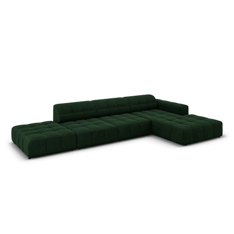 Chicago 5-Sitzer Ecksofa, Rechte Seite, aus Samt in Flaschengrün (Bluvel 78), 341x166x70 cm von Cosmopolitan Design – Bild 4