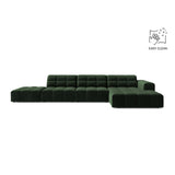 Chicago 5-Sitzer Ecksofa, Rechte Seite, aus Samt in Flaschengrün (Venus 2940), 348x167 cm von Cosmopolitan Design – Bild 1