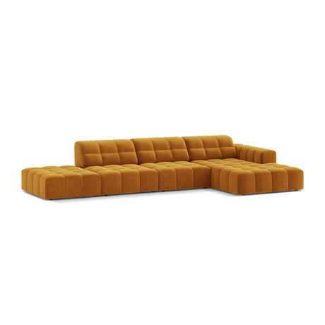 Chicago 5-Sitzer Ecksofa, Rechte Seite, aus Samt in Gelb (Venus 2917), 348x167 cm von Cosmopolitan Design – Bild 3