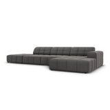 Chicago 5-Sitzer Ecksofa, Rechte Seite, aus Samt in Grau (Bluvel 14), 341x166x70 cm von Cosmopolitan Design – Bild 3