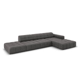 Chicago 5-Sitzer Ecksofa, Rechte Seite, aus Samt in Grau (Bluvel 14), 341x166x70 cm von Cosmopolitan Design – Bild 4