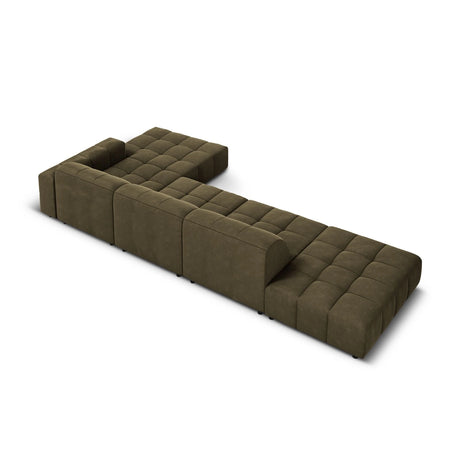 Chicago 5-Sitzer Ecksofa, Rechte Seite, aus Samt in Grün (Bluvel 77), 341x166x70 cm von Cosmopolitan Design – Bild 5