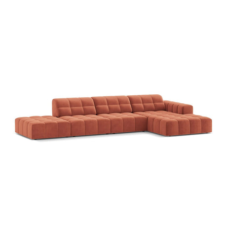 Chicago 5-Sitzer Ecksofa, Rechte Seite, aus Samt in Koralle (Venus 2933), 348x167 cm von Cosmopolitan Design – Bild 3