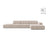Chicago 5-Sitzer Ecksofa, Rechte Seite, aus Samt in Leichtes Beige (Venus 2927), 348x167 cm von Cosmopolitan Design – Bild 1