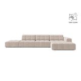 Chicago 5-Sitzer Ecksofa, Rechte Seite, aus Samt in Leichtes Beige (Venus 2927), 348x167 cm von Cosmopolitan Design – Bild 1