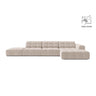 Chicago 5-Sitzer Ecksofa, Rechte Seite, aus Samt in Leichtes Beige (Venus 2927), 348x167 cm von Cosmopolitan Design – Bild 1