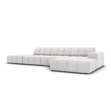 Chicago 5-Sitzer Ecksofa, Rechte Seite, aus Samt in Silber (Bluvel 03), 341x166x70 cm von Cosmopolitan Design – Bild 3