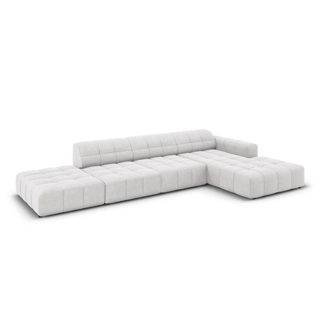 Chicago 5-Sitzer Ecksofa, Rechte Seite, aus Samt in Silber (Bluvel 03), 341x166x70 cm von Cosmopolitan Design – Bild 4